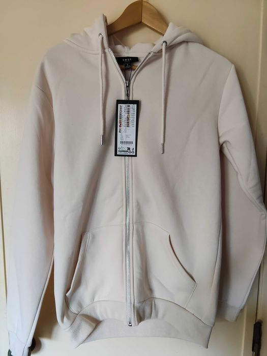 Sweatshirt zippé capuz beige creme homem S