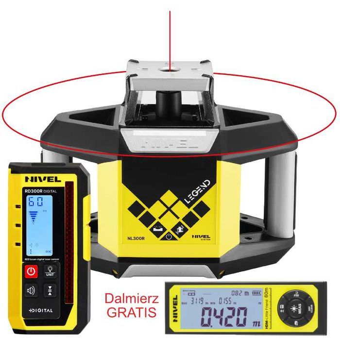 Niwelator laserowy NL300R Digital +Detektor RD300R Nivel+Little Friend
