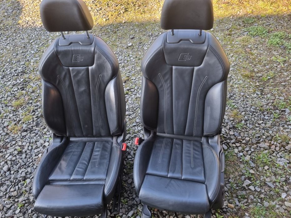 Audi A4 B9 Kombi Fotele S Line Czarna Skóra Komplet