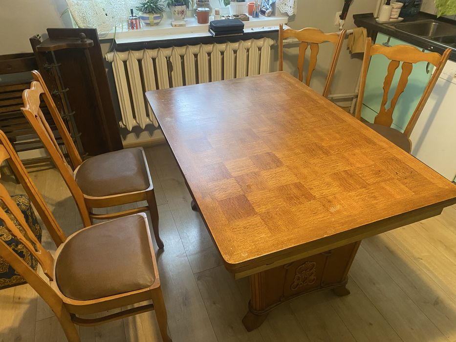 Stół Holenderski drewniany 6 krzeseł