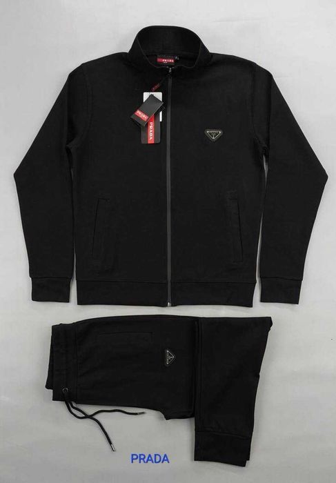 Спортивный мужской костюм PRADA черный мужской штаны худи