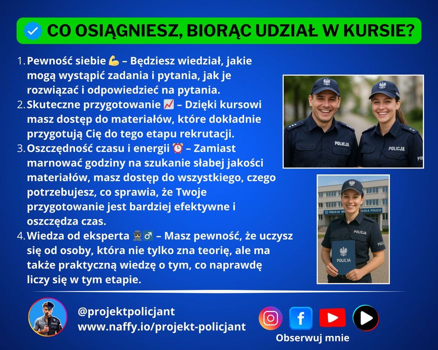 Testy do Policji - Kurs: Jak zdać badania psychologiczne do Policji?
