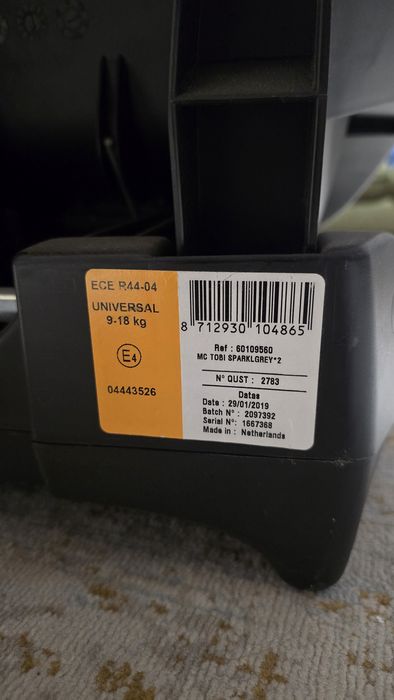 Fotelik samochodowy Maxi-Cosi Tobi 9-18 kg – Sparkling Grey