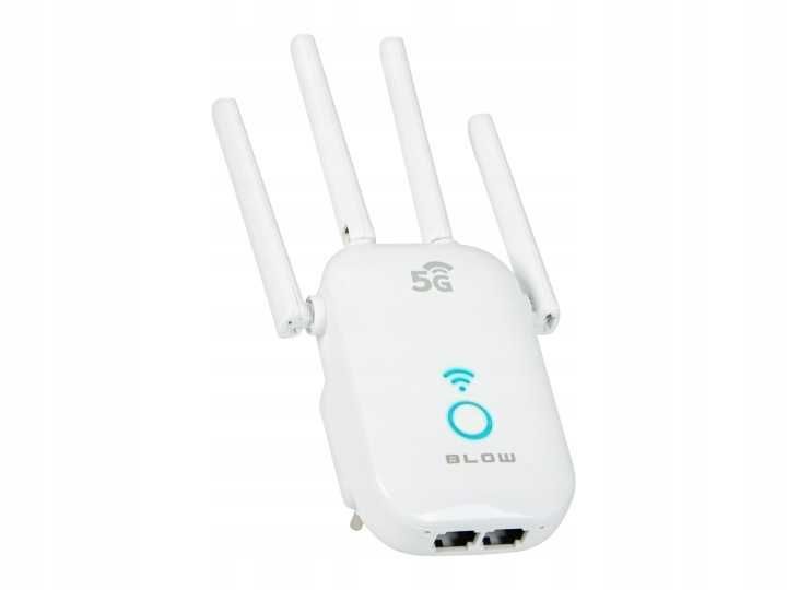 MOCNY Wzmacniacz sygnału Wi-Fi sieci router 5G 2.4 5GHZ repeater WPS