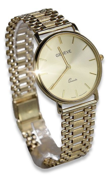 Złoty zegarek 14k 585 z bransoletą męski Geneve W mw004y&mwb001y