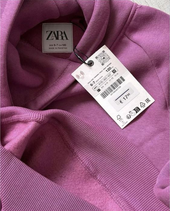 Худі zara на флісі для дівчинки