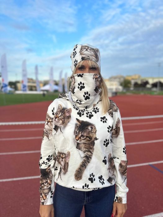 Magic Pet Fashion komplet dla kociarzy rozm L (bluz, czapka, komin)