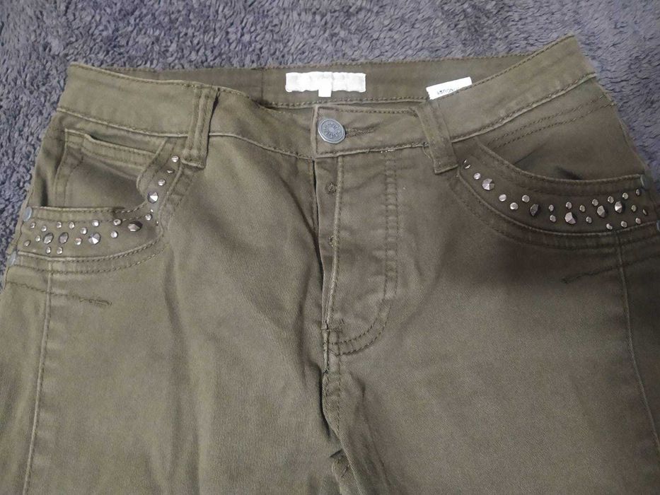 Котонові брюки кольору хакі