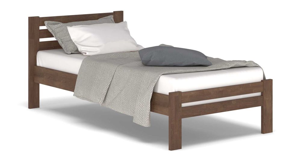 Акція до 1.04  Дерев'яне Односпальне Ліжко 90*200 + Матрац Еко 42