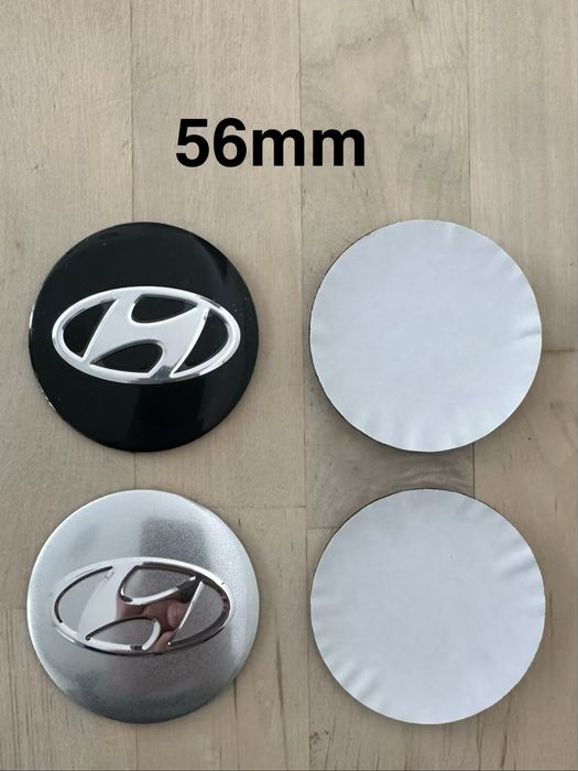 Conjunto 4 Centros Tampas Jantes Hyundai 56mm 58mm 60mm 65mm 68mm 75mm