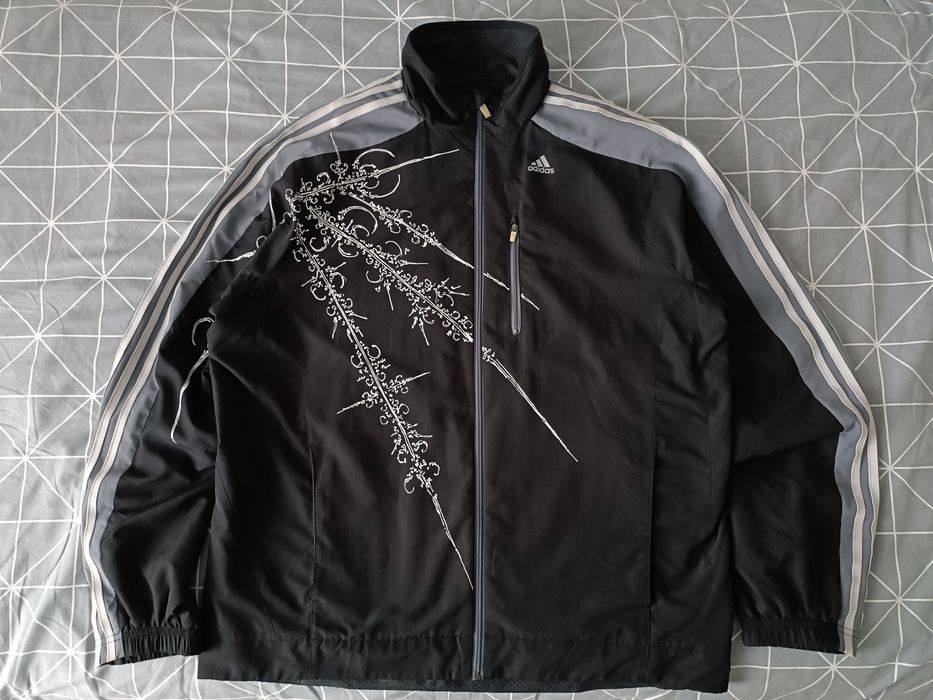 Adidas vintage y2k ветровка / олимпийка black grey rare