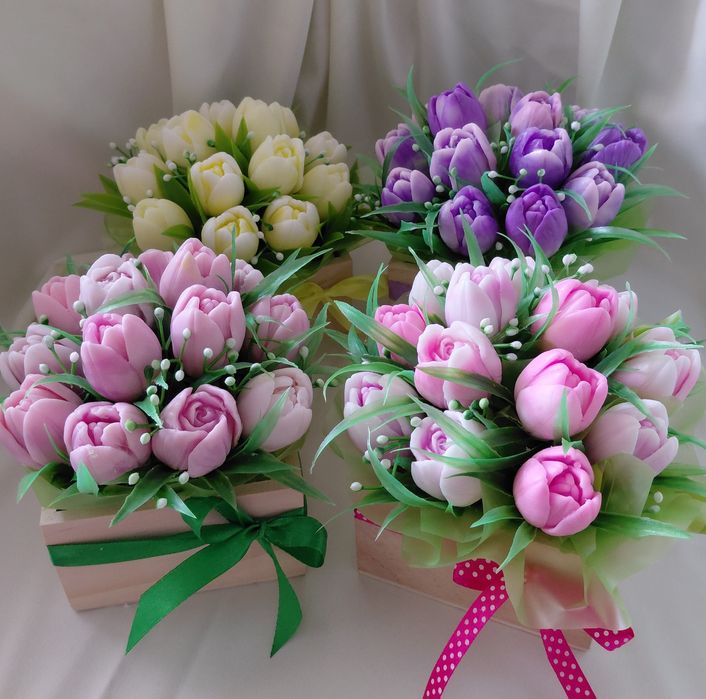 Мыльные  букеты. Мыло ручной работы.