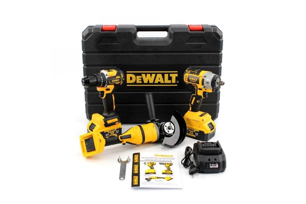 Набір 3в1 Шуруповерт Гайковерт, Болгарка Деволт арт.55768