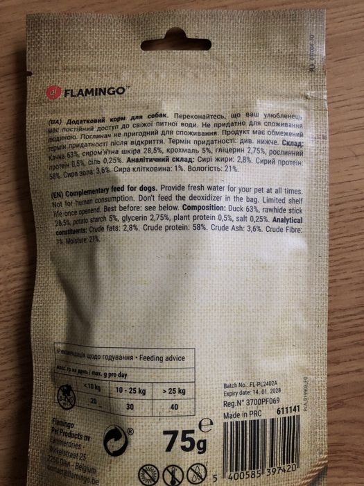 Ласощі Flamingo для собак