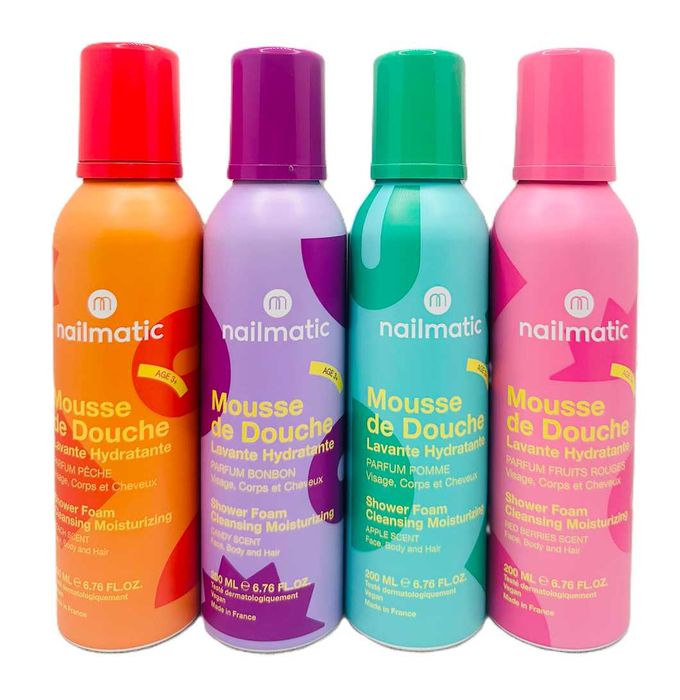 Nailmatic Mousse Kids 4x200ml Owocowe pianki pod prysznic dla dzieci