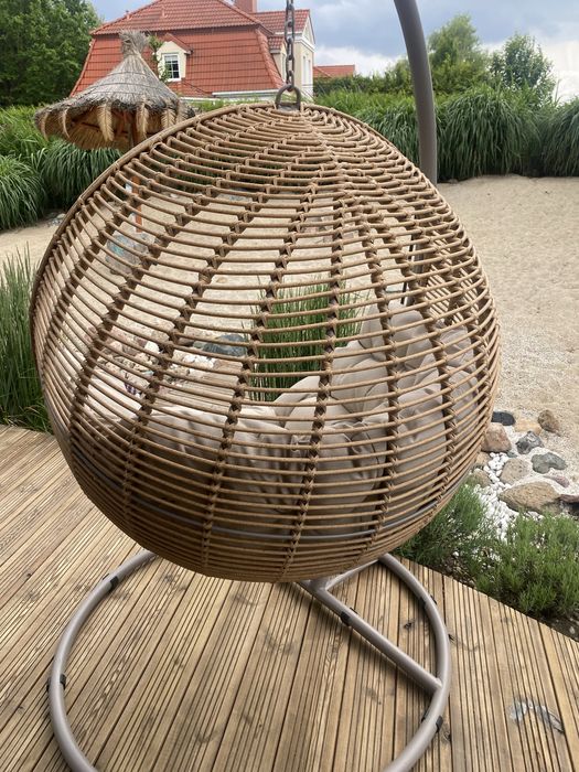 Miloo Home fotel wiszący cocon huśtawka ogrodowa cocoon kokon BEŻ