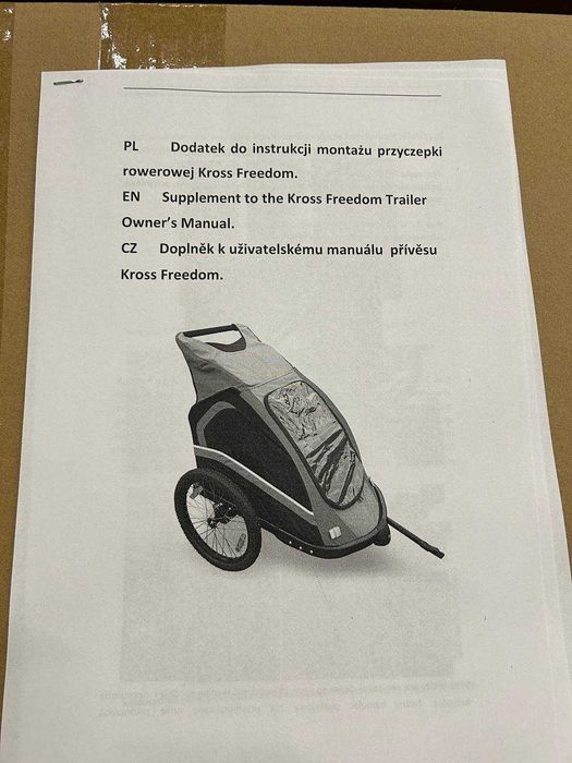 Nowa przyczepka dla dzieci rowerowa KROSS Freedom Red nie używana