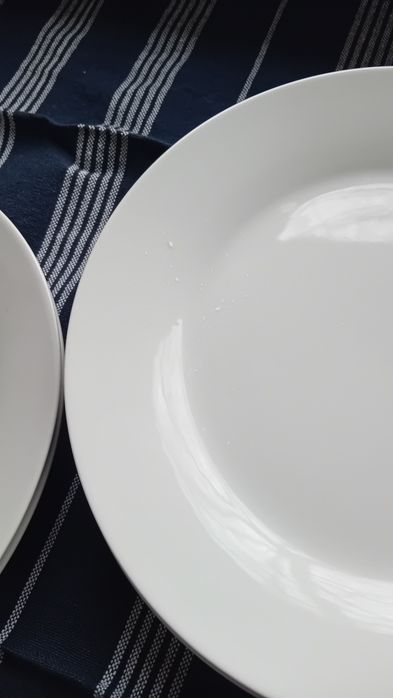 5x talerz okrągły białoszary