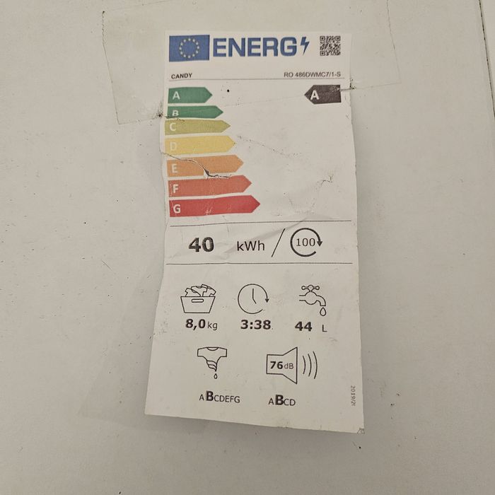 Maquina de lavar roupa CANDY 8Kg  - Eficiencia energética : A