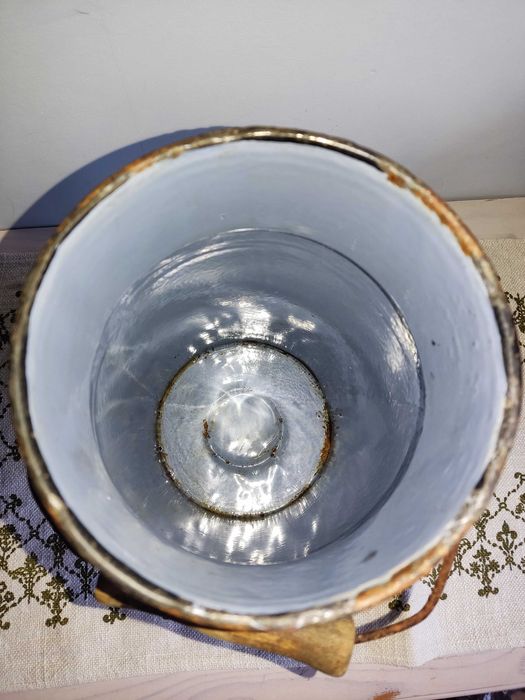 Kanka, bańka emaliowana brązowa na mleko 5l.