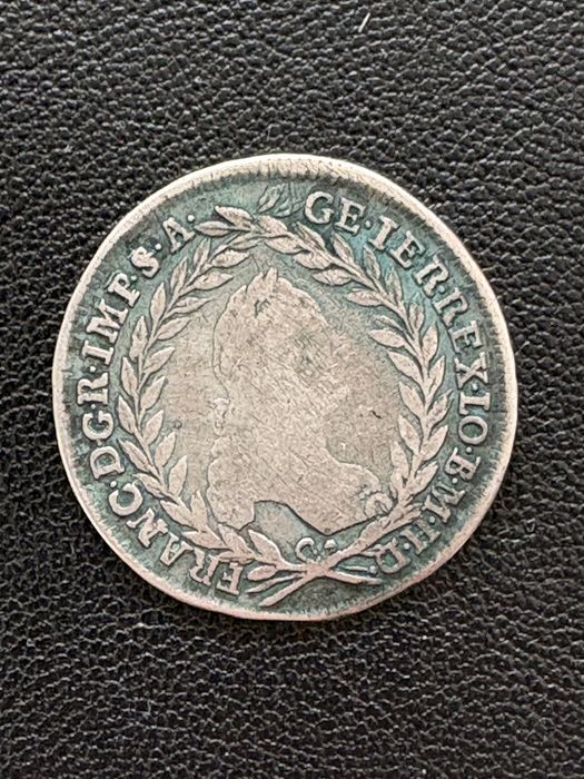 Срібна монета Австрійської монерхії  20 крейцерів 1755 Франца I Стефана