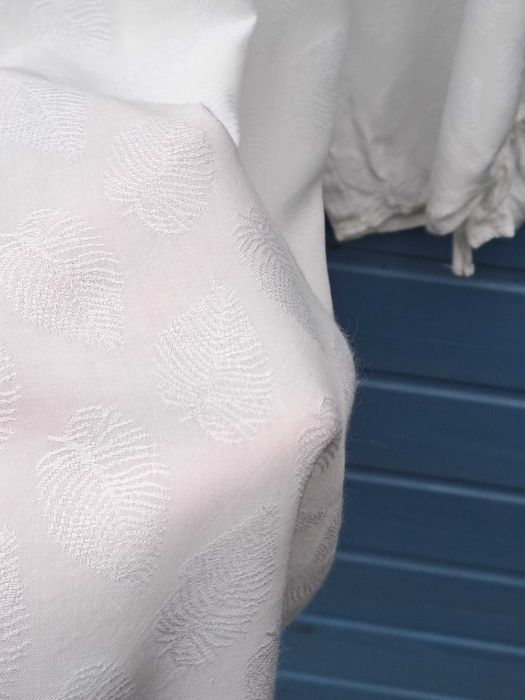 Bluzka carmen Greenpoint biała roślinny wzór boho 42 L XL wiskoza