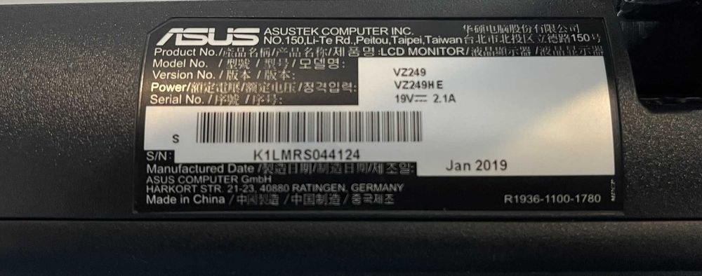 Monitor Asus VZ249HE444751269206446082