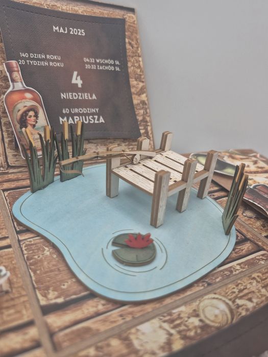 Exploding box urodziny mężczyzna WĘDKARZ prezent urodziny/emerytura