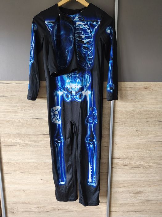 Stroj na bal karnawałowy szkielet z maska 134/140