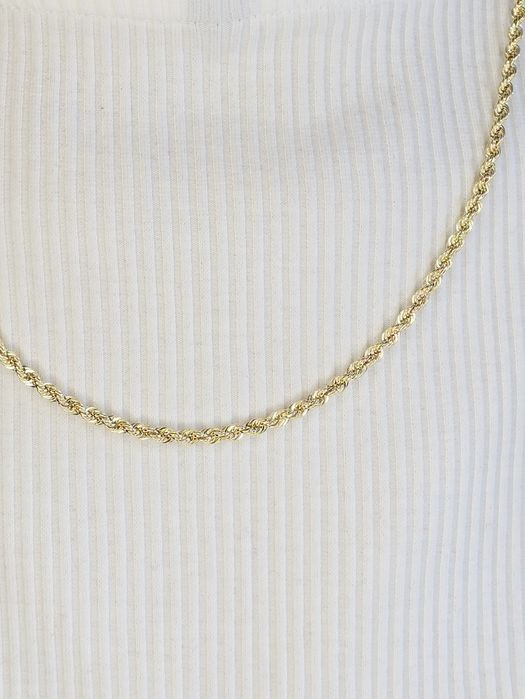 Złoty łańcuszek splot kordel diamentowany próba 585 14k waga 5.87