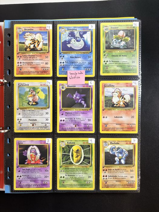 Cartas Pokemon base set PT 1a edicao