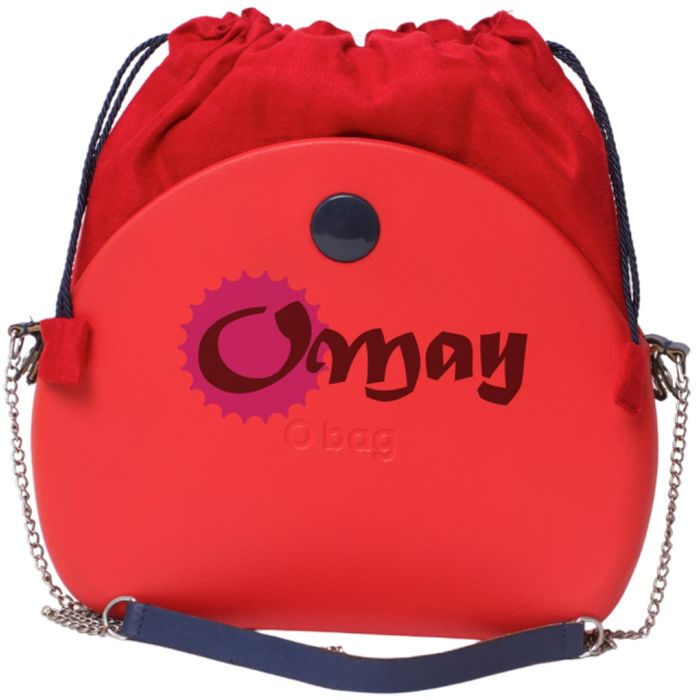 Czerwony organizer do OBAG MOON LIGHT worek eko zamsz 2 kieszenie OMAY