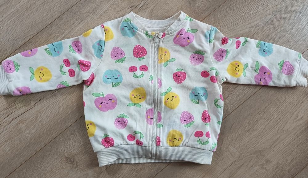 Zestaw dla dziewczynki 74 kurtki przejściowe i bluza BDB