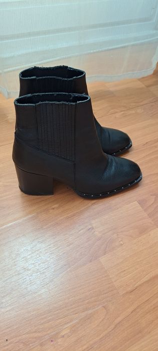 Sztyblety ASOS czarne skórzane r.38