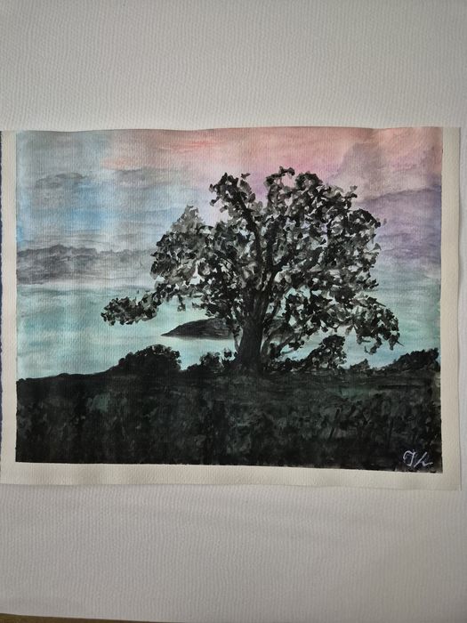 Pintura em aguarela Memórias da Costa Rica.