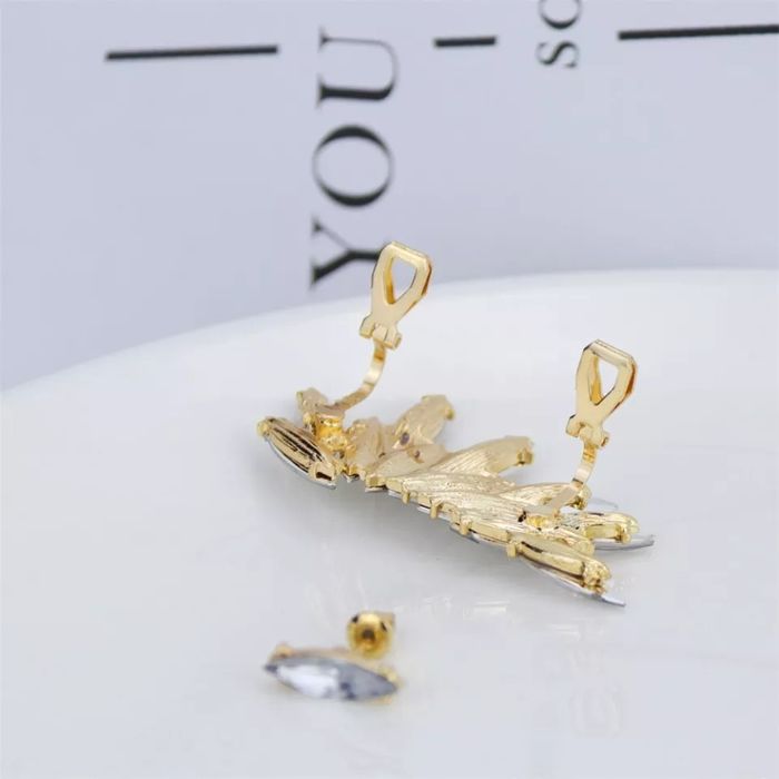 Элегантный кафф клипс на ухо кристаллы серьга Earcuff Клип каф серьги