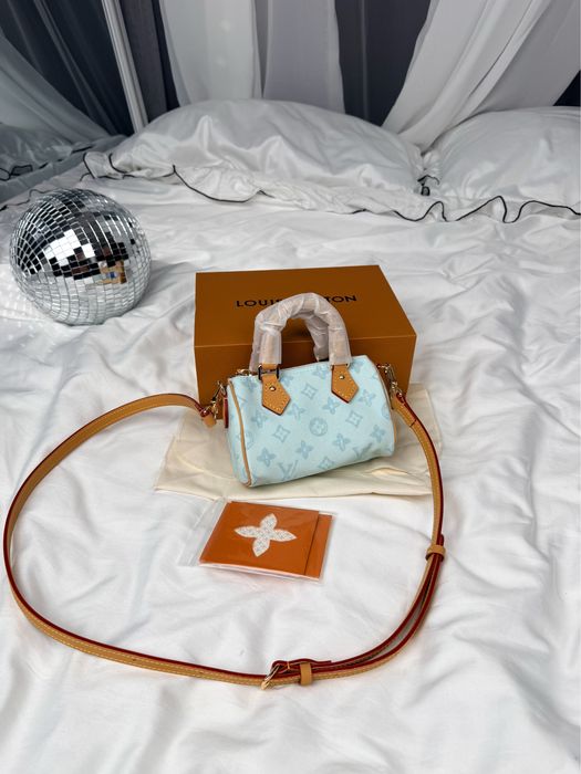 Сумка Louis Vuitton Nano Speedy Denim Mint