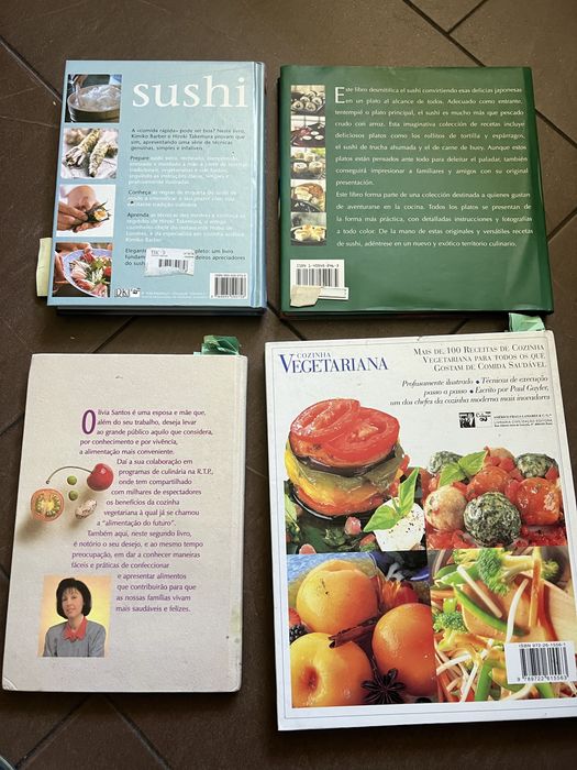 4 Livros sushi e vegetariano