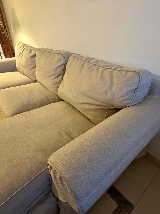 Sofá IKEA EKTORP 3 Lugares com Chaise Longue – Como Novo
