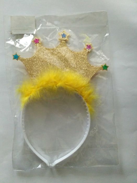 Обруч на голову Блискуча корона 6022-001 Жовта