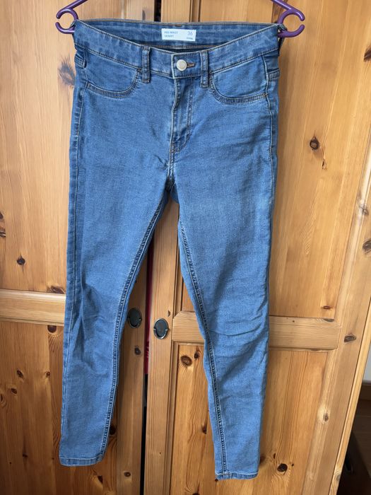 Jeansy skinny mid waist, 69% bawełna r. XS/S