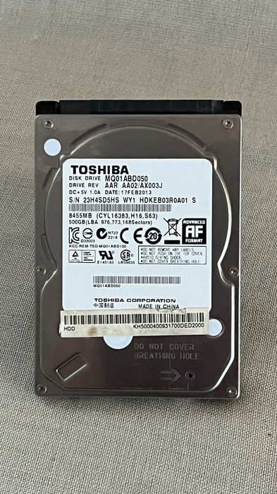 HDD 2,5 Toshiba 500Gb,  б/у