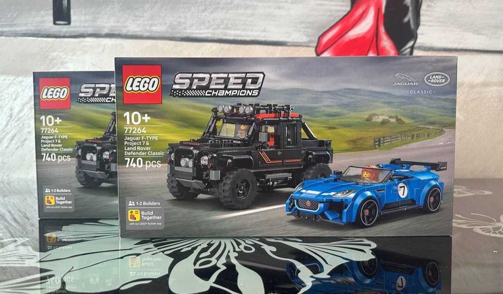 Конструктор LEGO Speed Champions 77264 Jaguar Project 7 та Land Rover Defender
