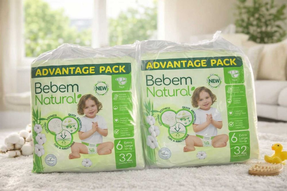 Підгузки дитячі Bebem Natural 6 Extra Large (15+ кг) 32 шт