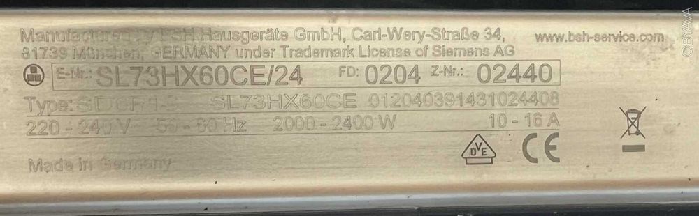 2022рік Посудомийка Siemens SL73HX60CE посудомойка 86x60cm Made in Germany Wi-fi