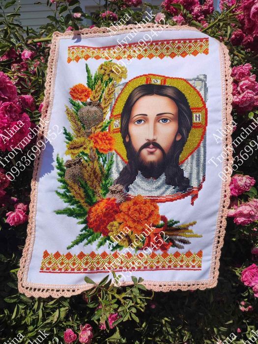 Рушнички до Спасу та Великодня вишиті бісером