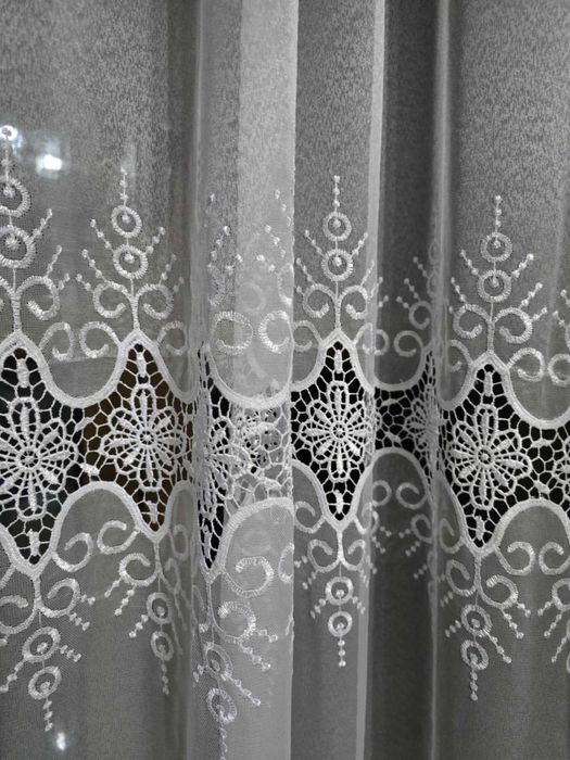 firanki z metra MARKIZETA biała+3 rz.GIPIURY,wys 280 cm PROMOCJA,OKAZJ