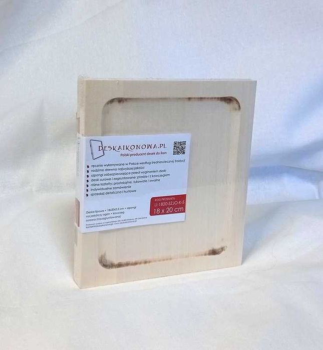 18x20x2,5 cm deska do ikon lipowa szpongi kowczeg surowa
