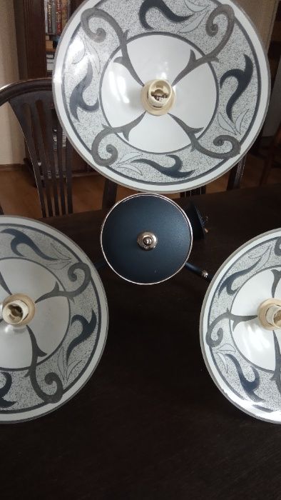 Piękny włoski żyrandol + kinkiet granatowo-biały