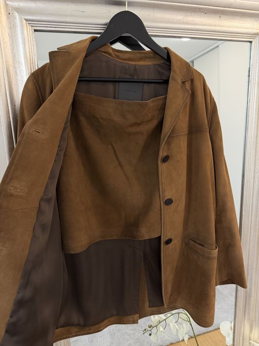 Шкіряний замшевий жакет та спідниця Massimo Dutti